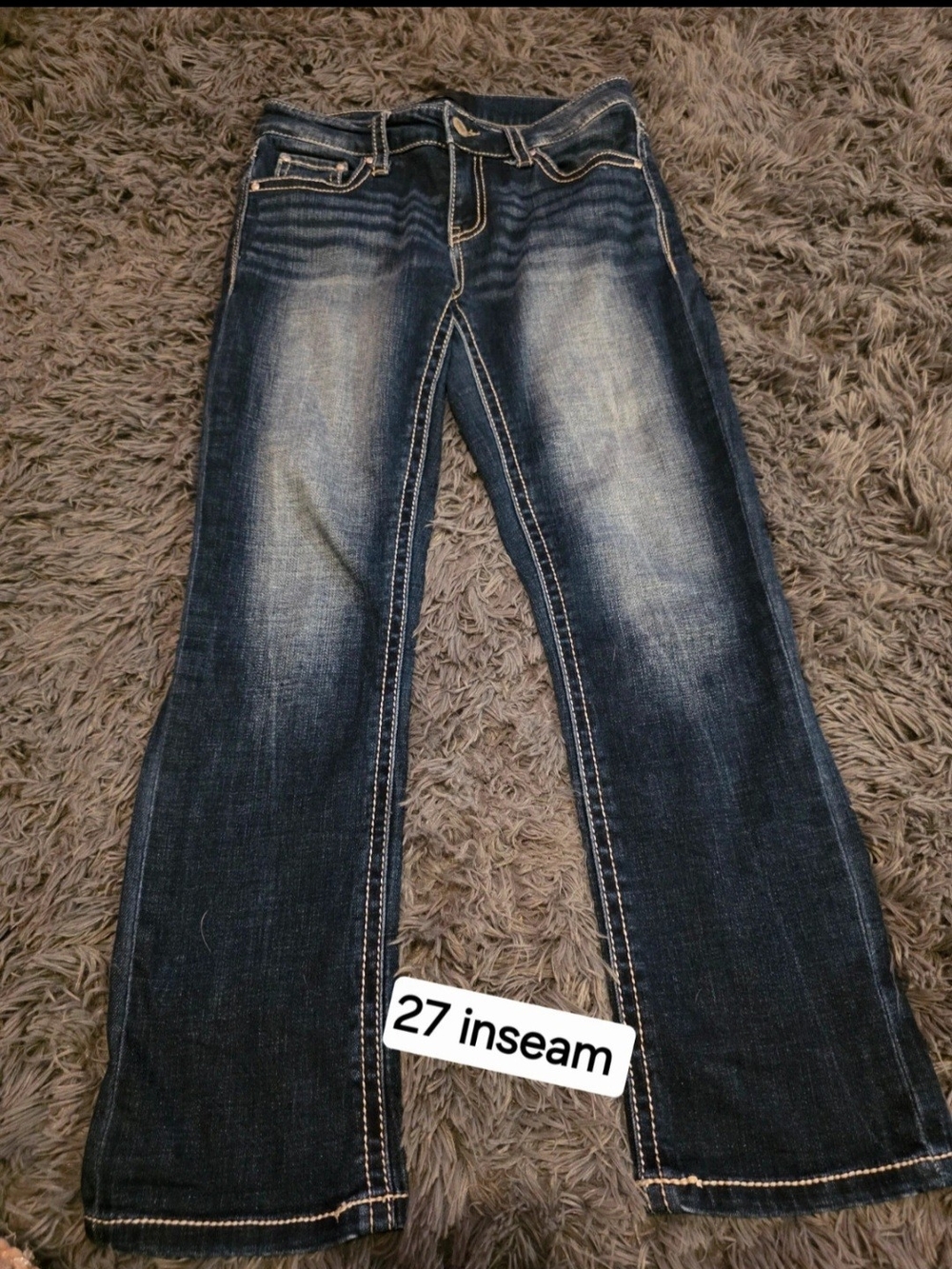 Daytrip Dark Blue Flare Jeans with Contrast Stitching Sz 25/27
